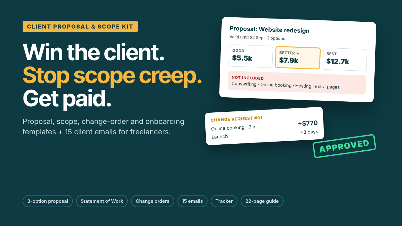 The Client Proposal and Scope Kit cover
